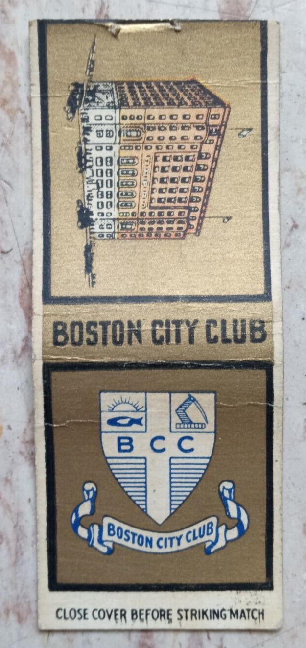 VINTAGE MATCHBOOK COVER BOSTON CITY CLUB