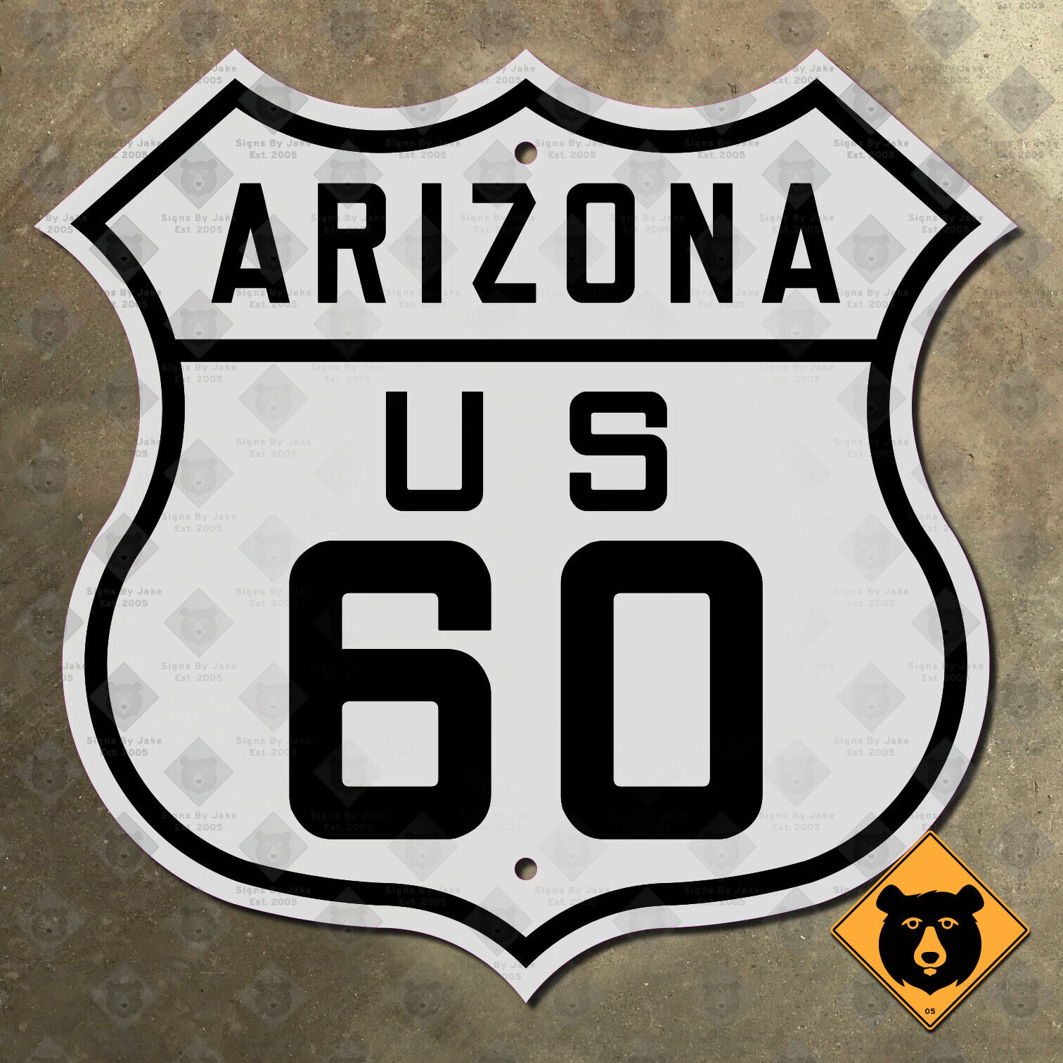 Arizona US route 60 highway marker road sign 1926 Phoenix Wickenburg Show Low