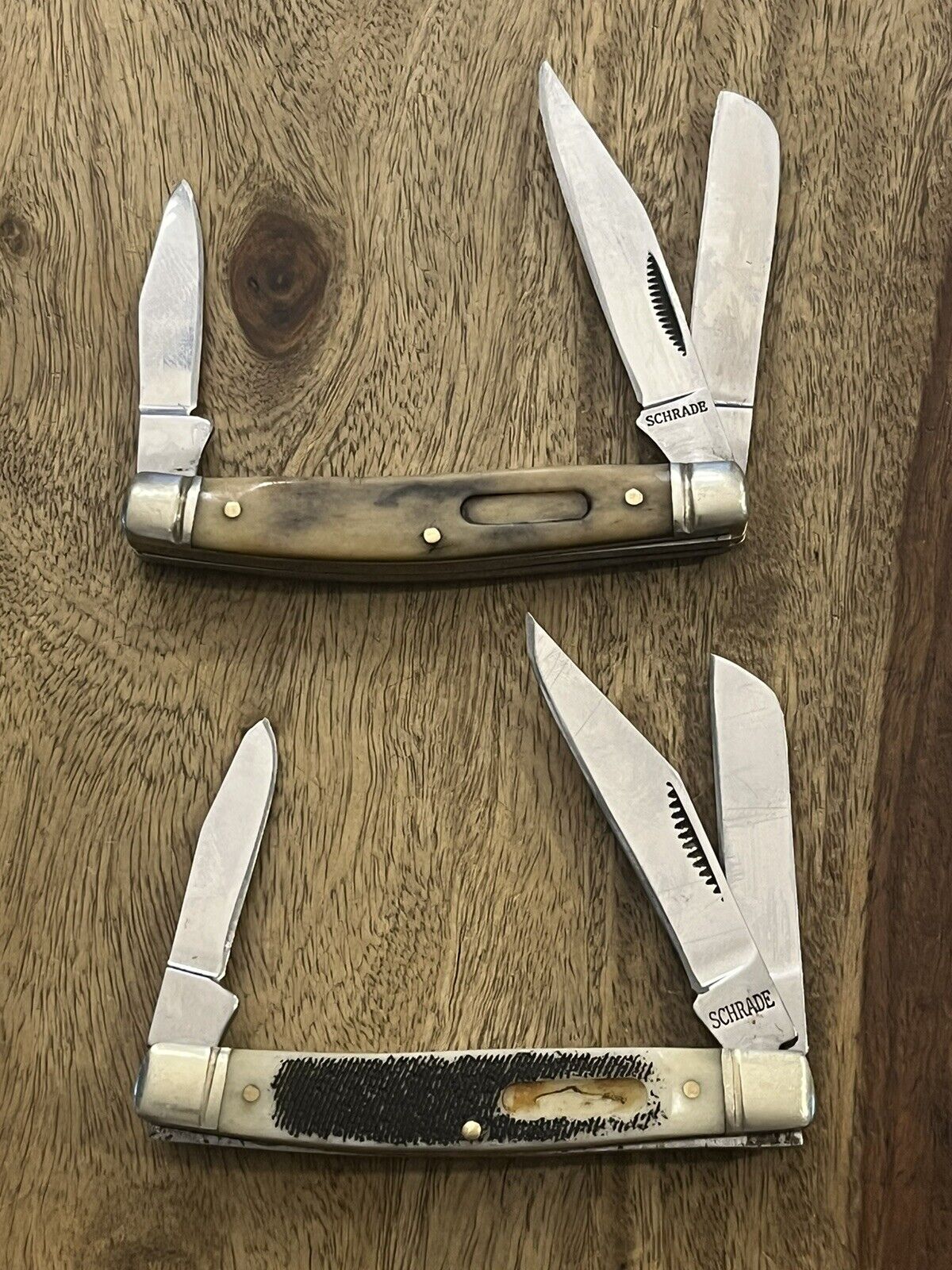 Schrade Old Timer 34OTB Pocket Knives Very Nice (Lot Of 2) ~TASKCo