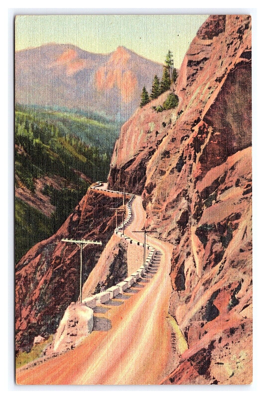 Uncompahgre Gorge Million Dollar Highway Colorado Postcard