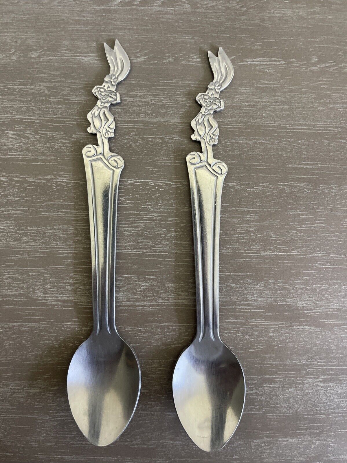 Vintage Nesquik Bunny Stainless Spoons Set Of 2