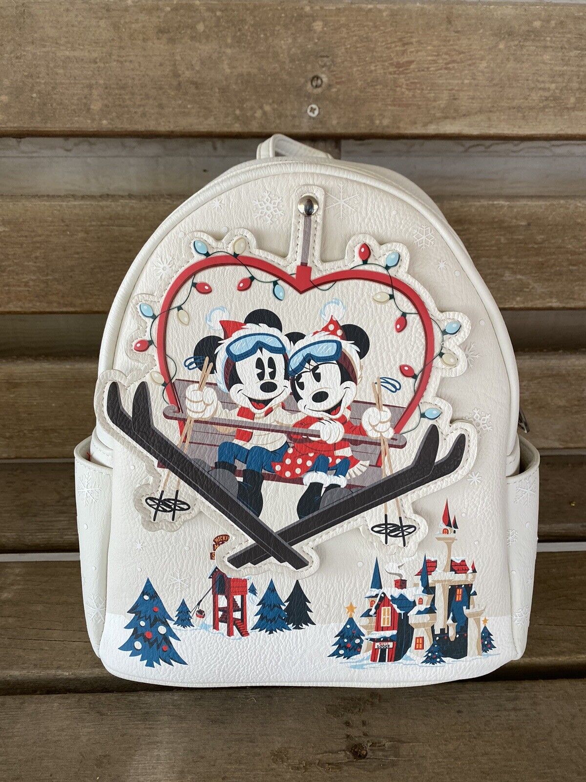 Adorable Disney Loungefly Mickey/Minnie Holiday Christmas  Backpack (Brand New)