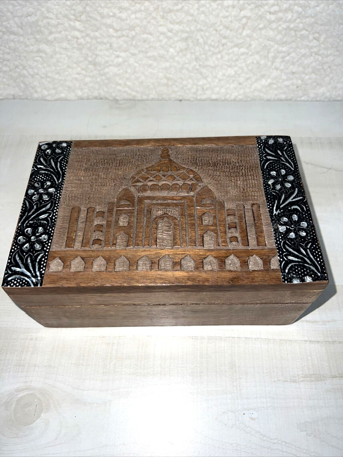 Wooden Taj Mahal Design Box, Decorative Jewelry Trinket Holder, Treasure Box