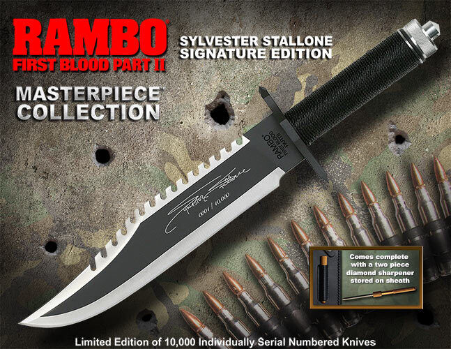 HCG Rambo First Blood Part II Survival Knife Stallone Edition 1:1 Prop Replica