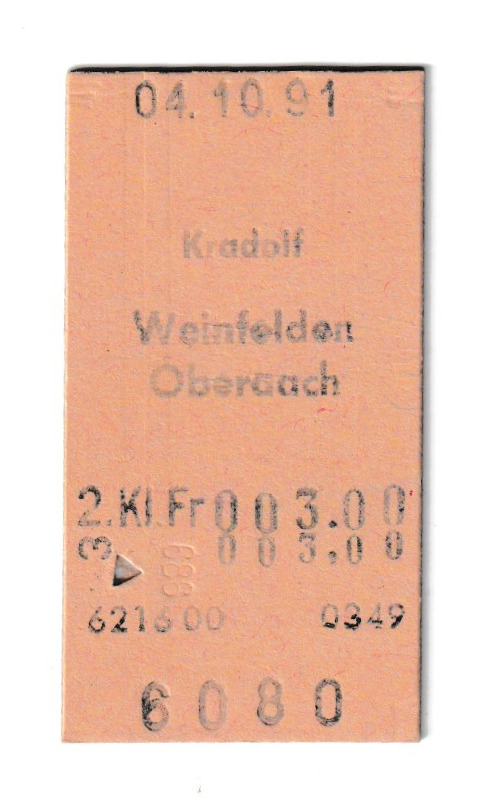 SWITZERLAND      *          Kradolf     -   Weinfelden         1991