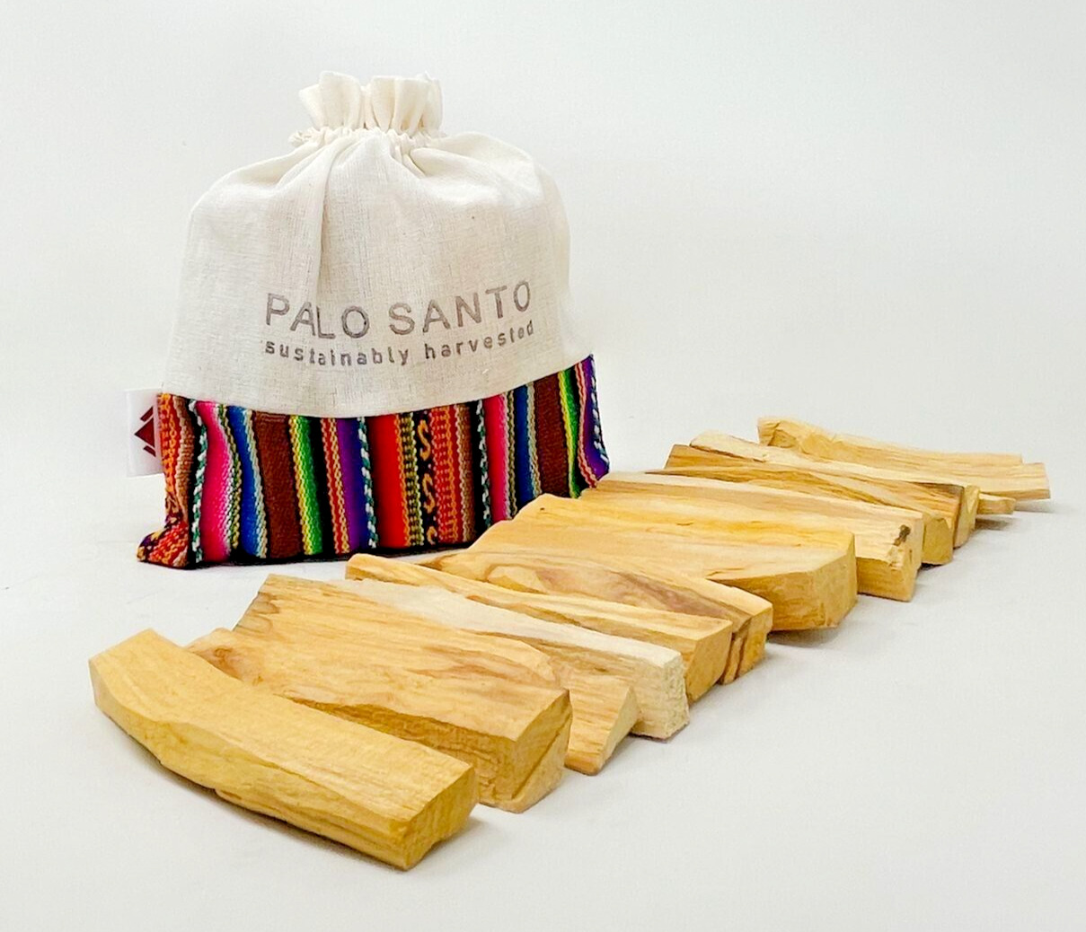 10  PALO SANTO-HOLLY WOOD STICKS FROM PERU  100% NATURAL with FREE REUSABLE BAG