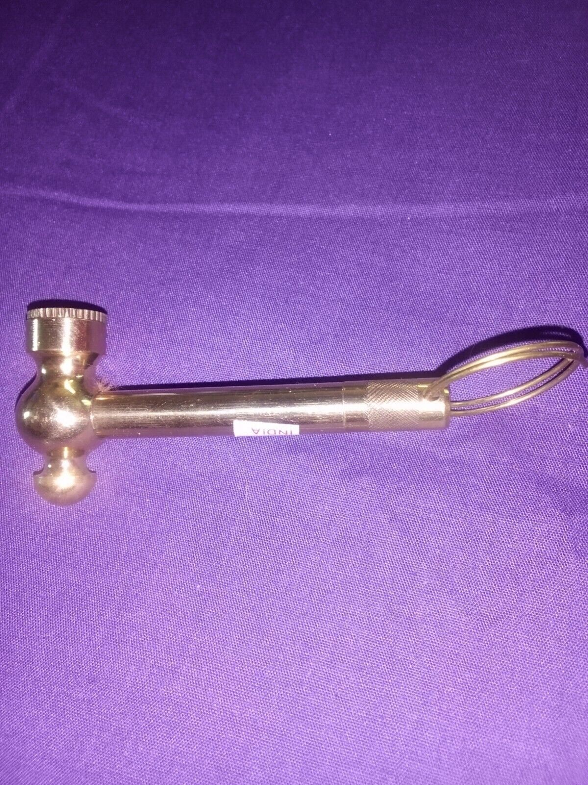 Rare Vintage 1978 Hippie Hammer Pipe / Keychain Gold
