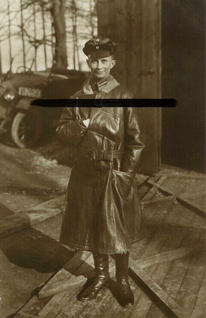 WWI Pour-le-Merite Ace Wolff Enlarged Sanke Photo Jacket Jasta Richthofen Fokker