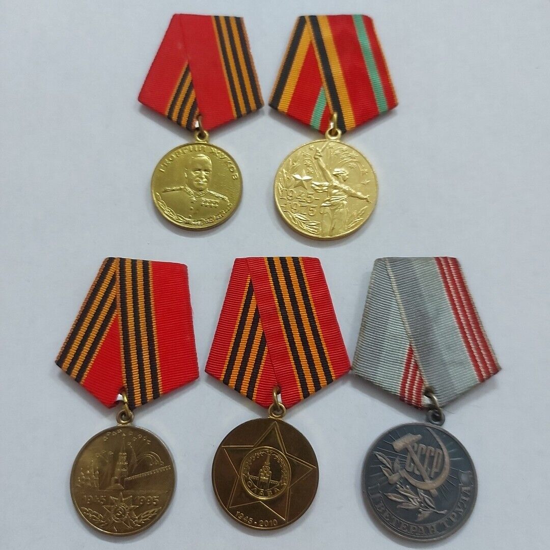 USSR Russia Medal Zukov Victory WW2 Veteran, Lot  5 pcs.#584B