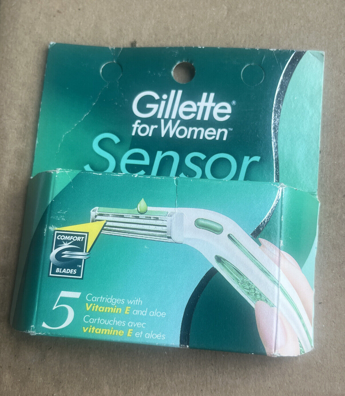 Vintage Gillette Sensor for Women Razor 5 Pack Razor Cartridges Refills New