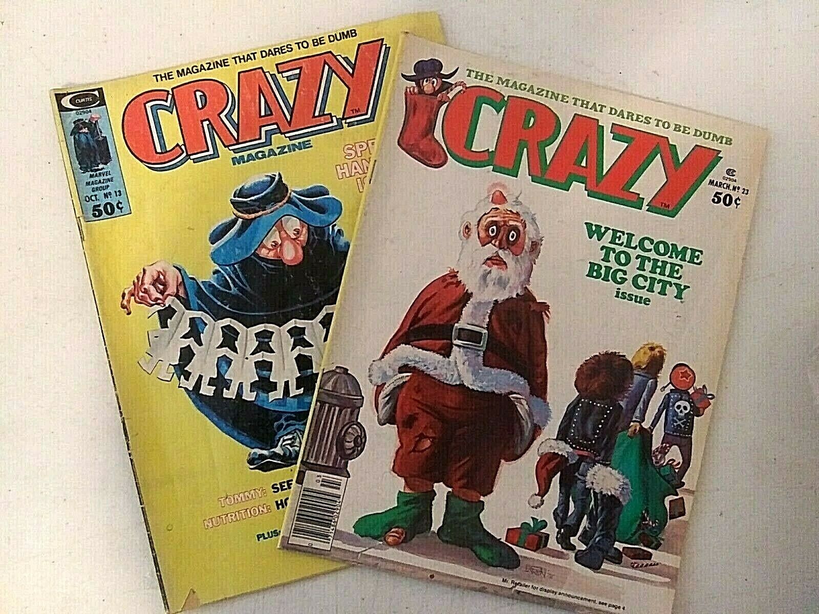 Lot of 2 Crazy Magazines- Oct. \'75 & March \'76-Humor-Comedy