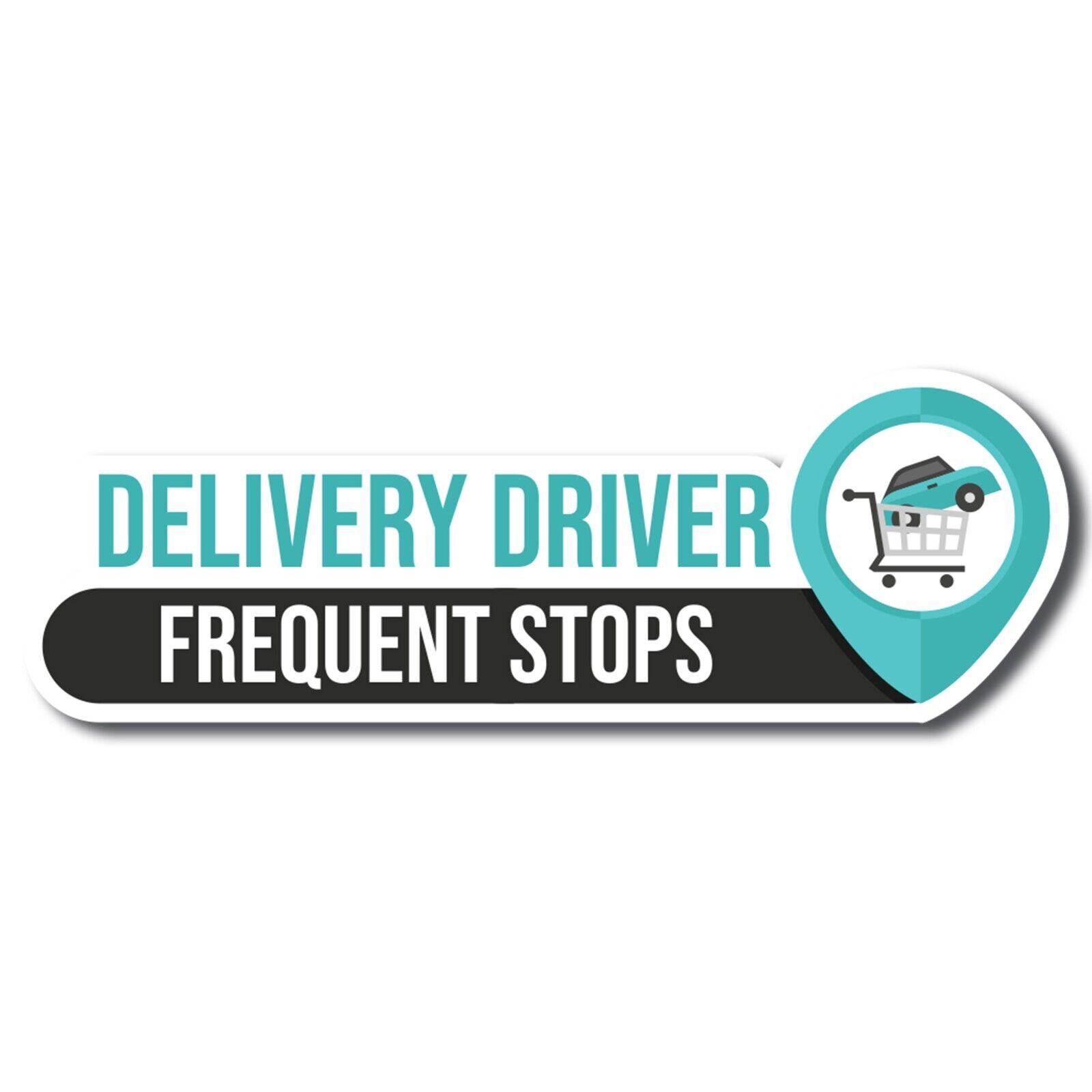 Magnet Me Up Black and Blue Frequent Stops Delivery Driver Magnet Decal, 8x3 in
