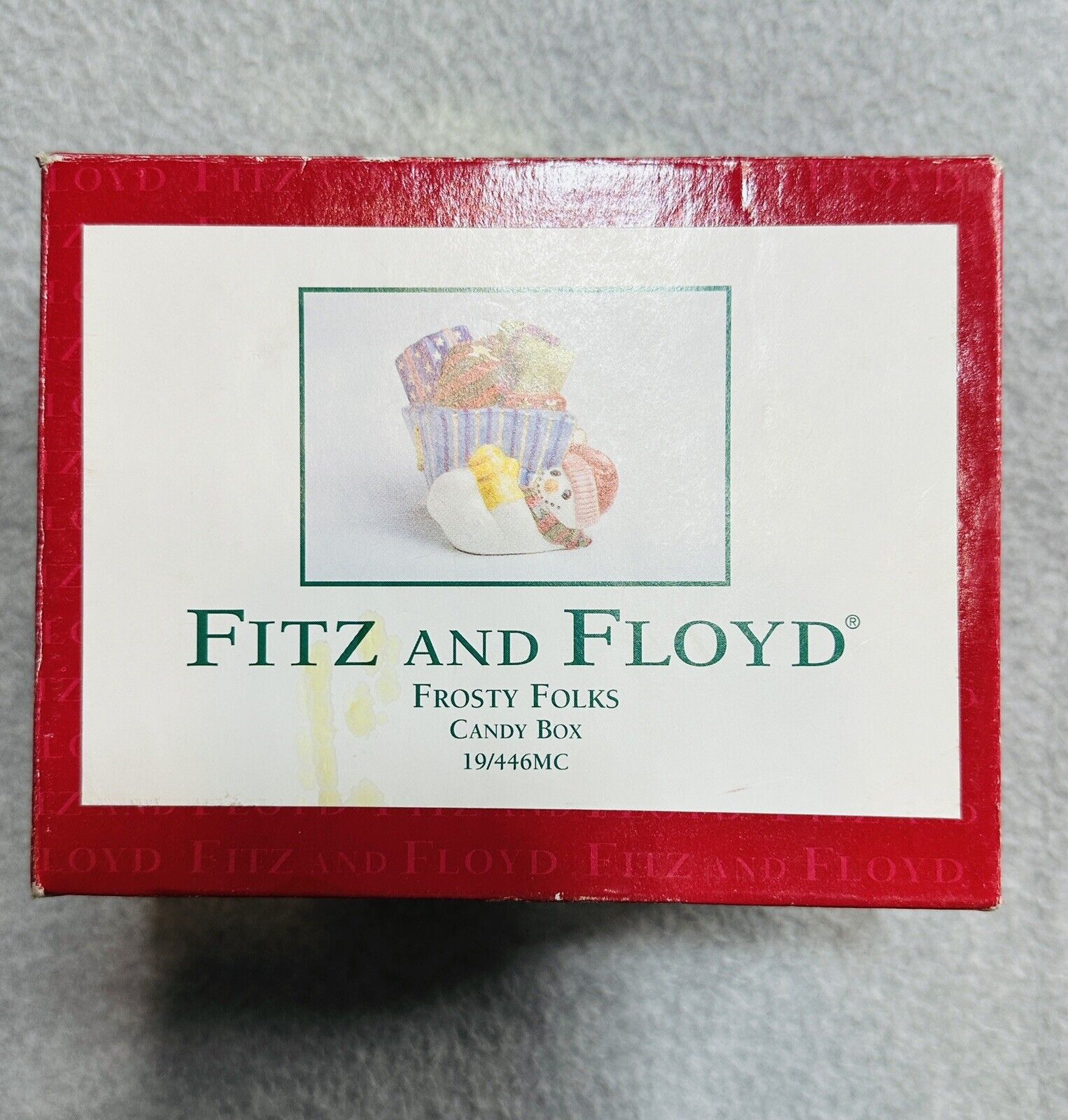 VINTAGE Fitz And Floyd Frosty Folks Candy Box 19/446MC 90s Y2K With Box