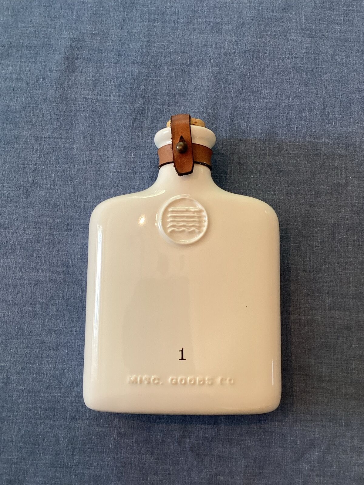 Misc. Goods Co Ivory Ceramic Flask - Made In USA - New Unused
