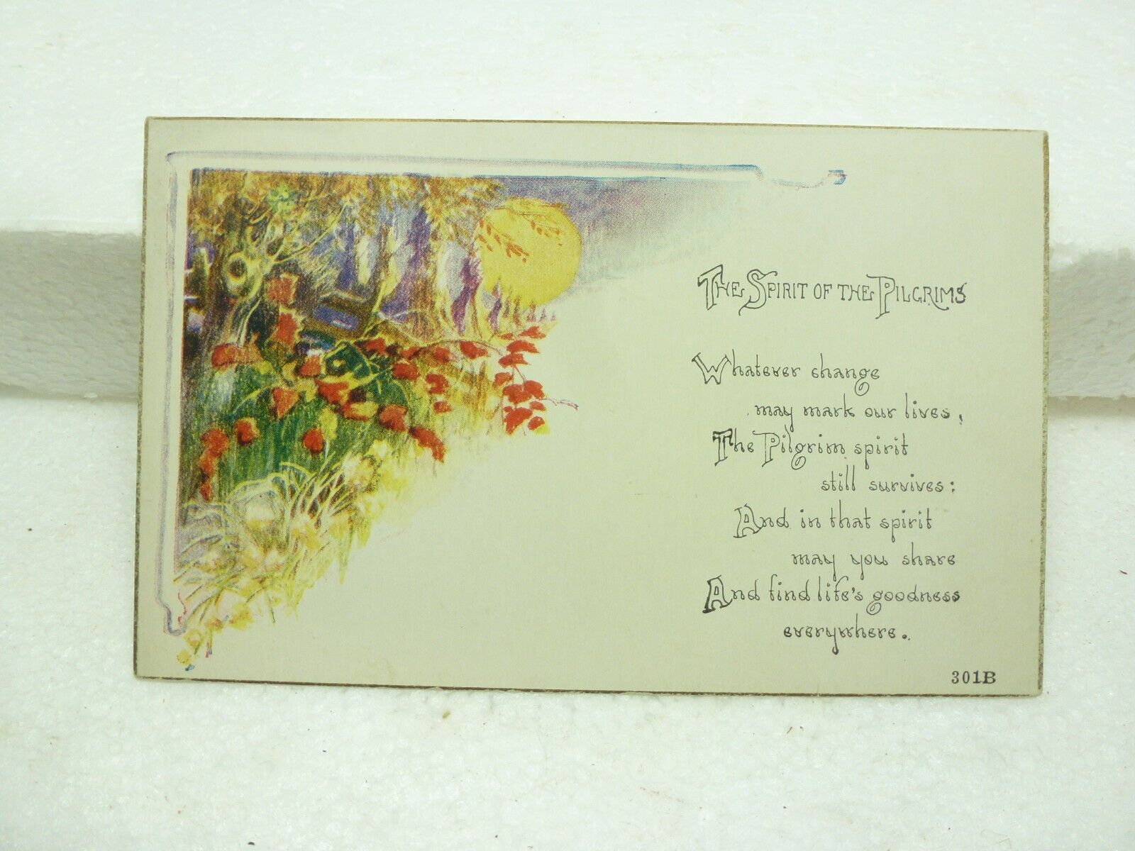 Antique Postcard Thanksgiving Pilgrim Used Posted Nov 23, 1921