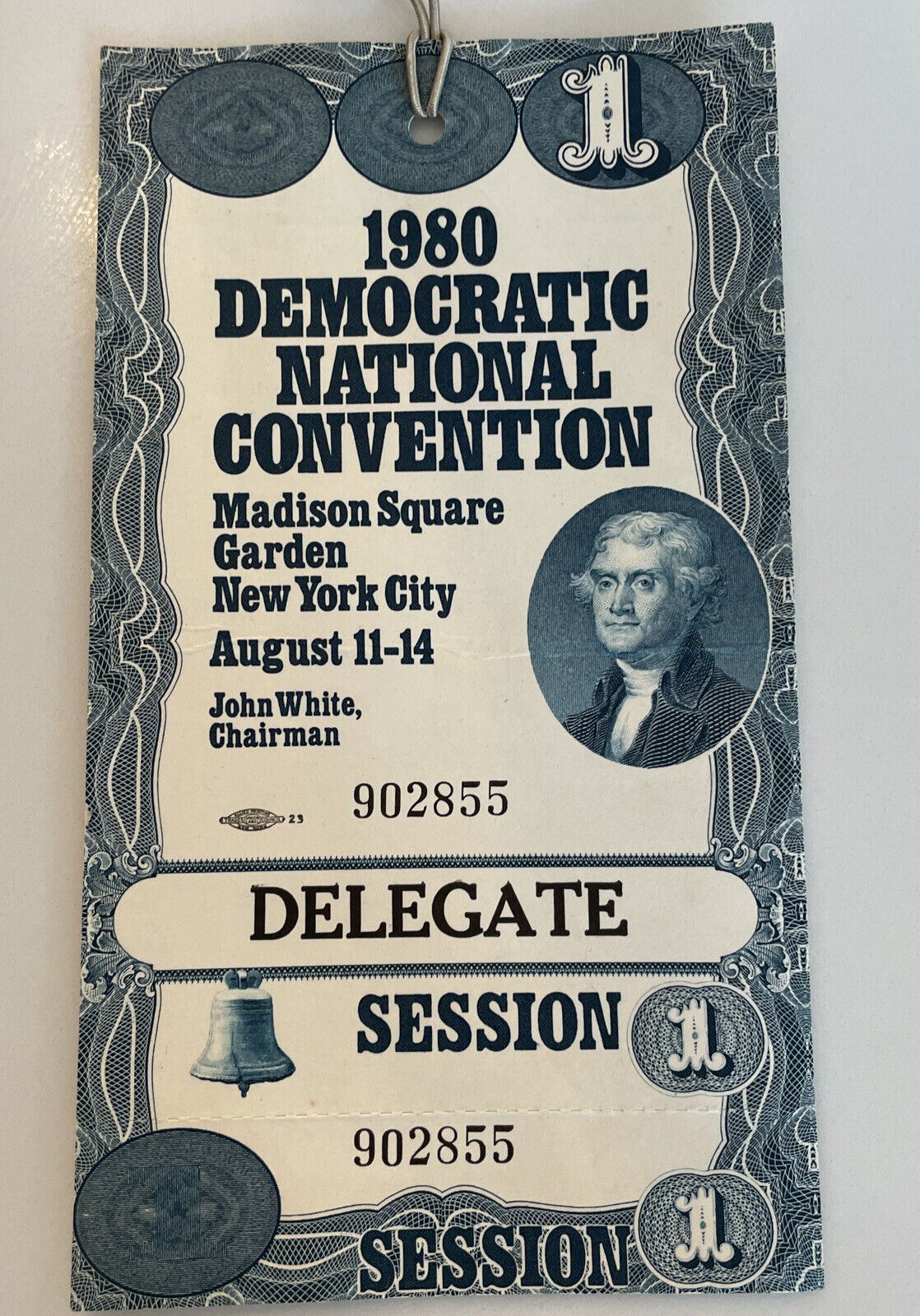 1980 Democratic National Convention Madison Square Garden DNC Member COMPLETE