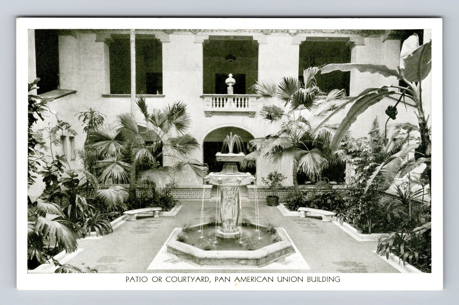 Washington D.C. Pan American Union Building Courtyard, Fountain Vintage Postcard