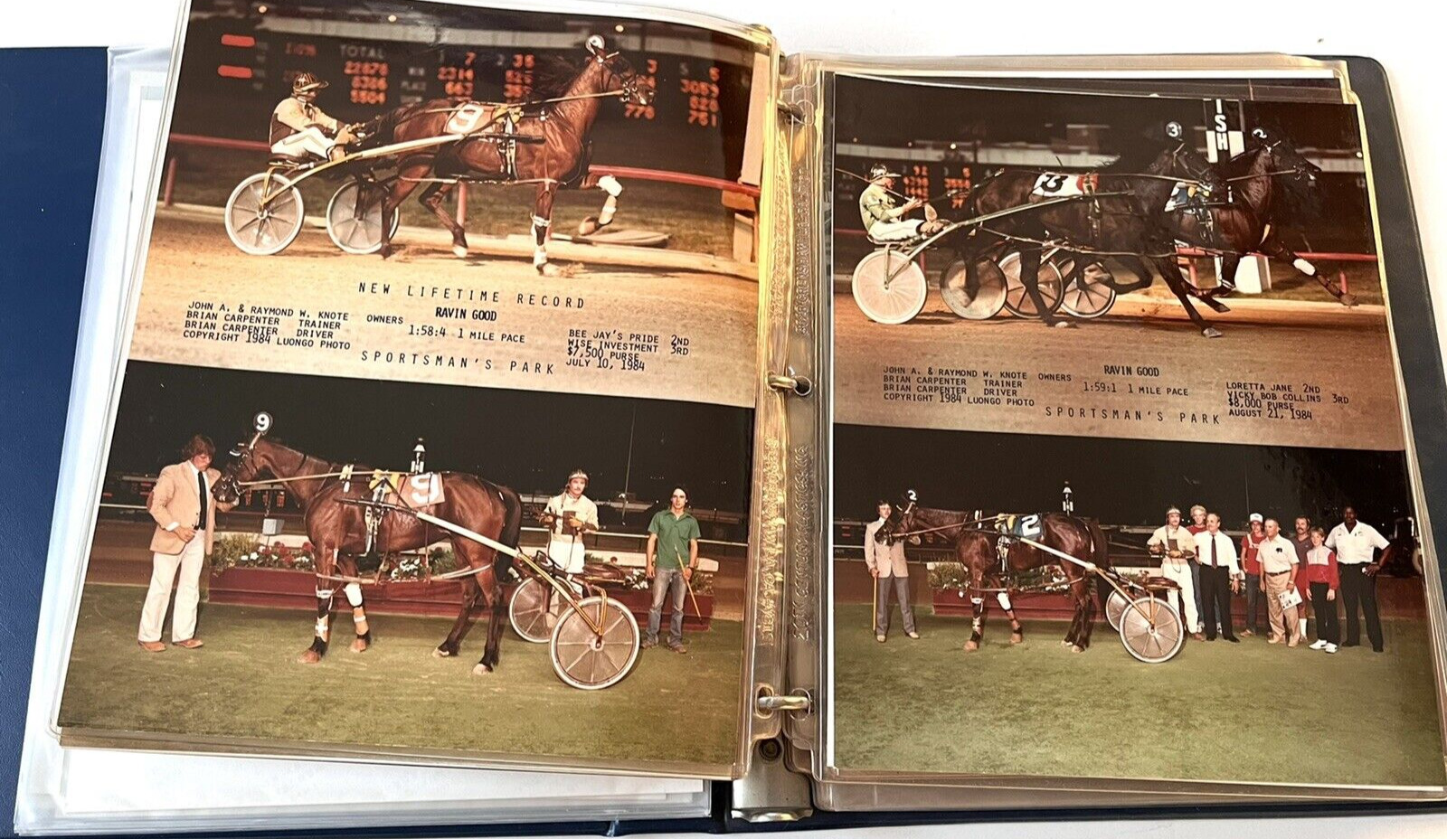 1970s-Late 1980s HARNESS RACE Winners Trotters SULKY Photo Album Horse Farm
