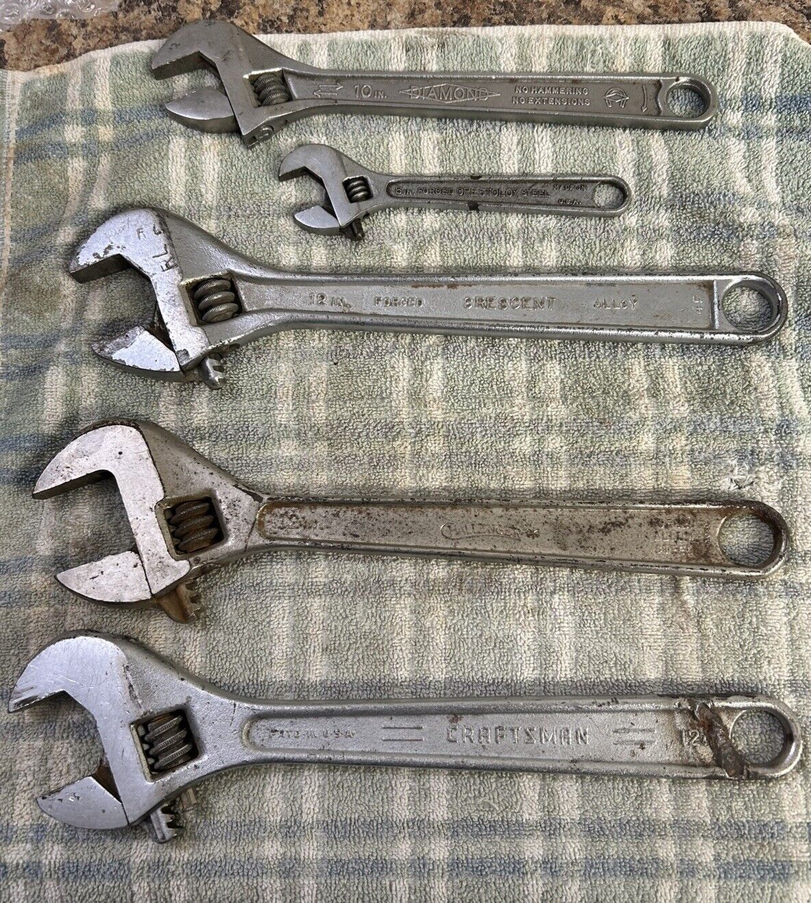 vintage adjustable wrench lot usa