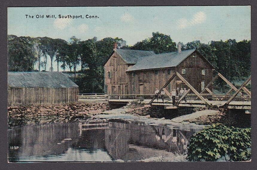 The Old Mill Southport CT postcard 1914