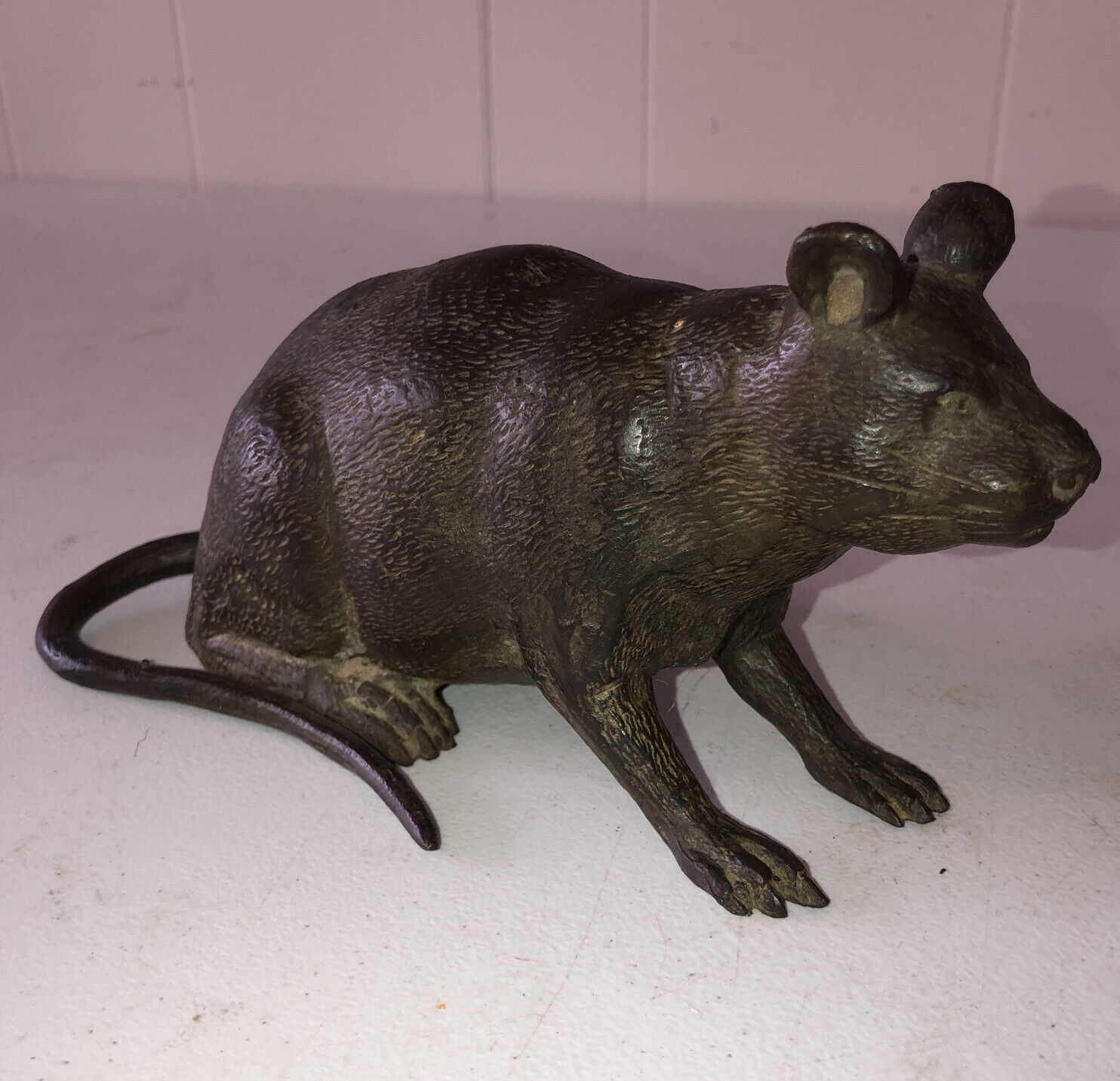 Antique Japanese Bronze Rat  Figure Sculpture