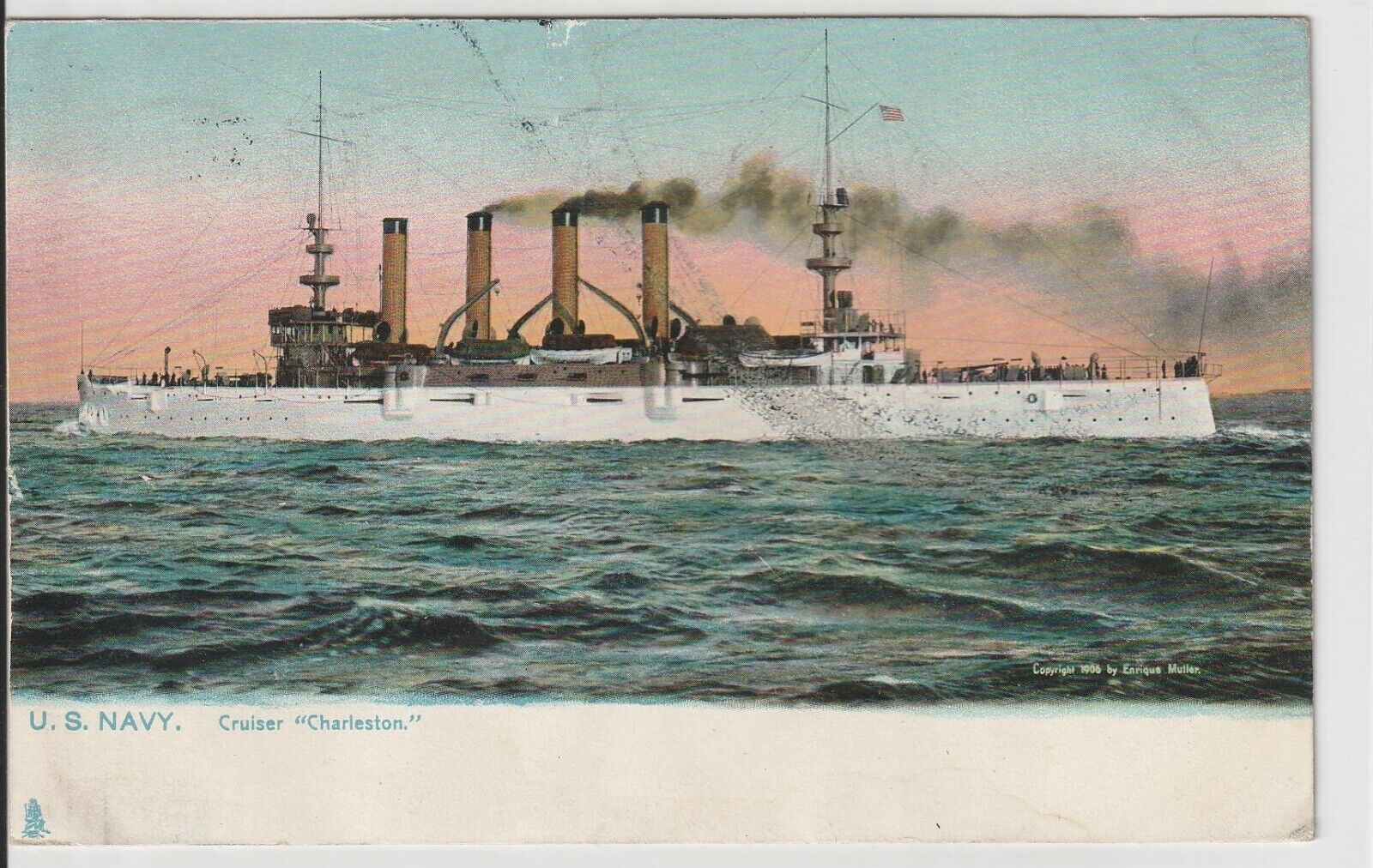 Vintage Postcard: U.S. Navy Cruiser \