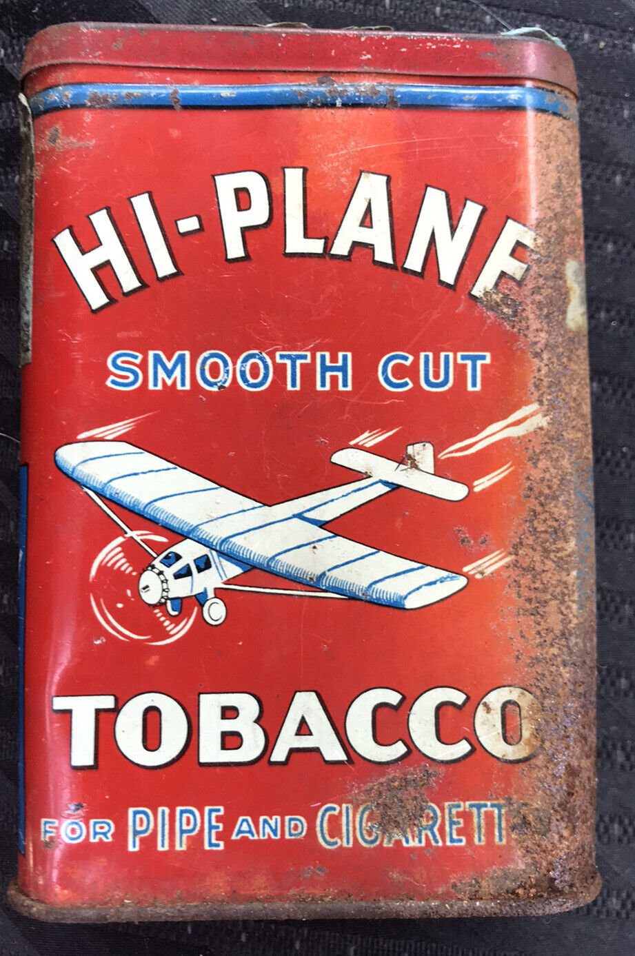 Rare Empty Hi- Plane Antique Tobacco Tin