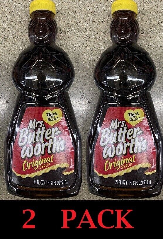 2x Mrs Butterworth's ORIGINAL Syrup Pancake Topping 24Oz Thick N Rich NEW 2 PACK