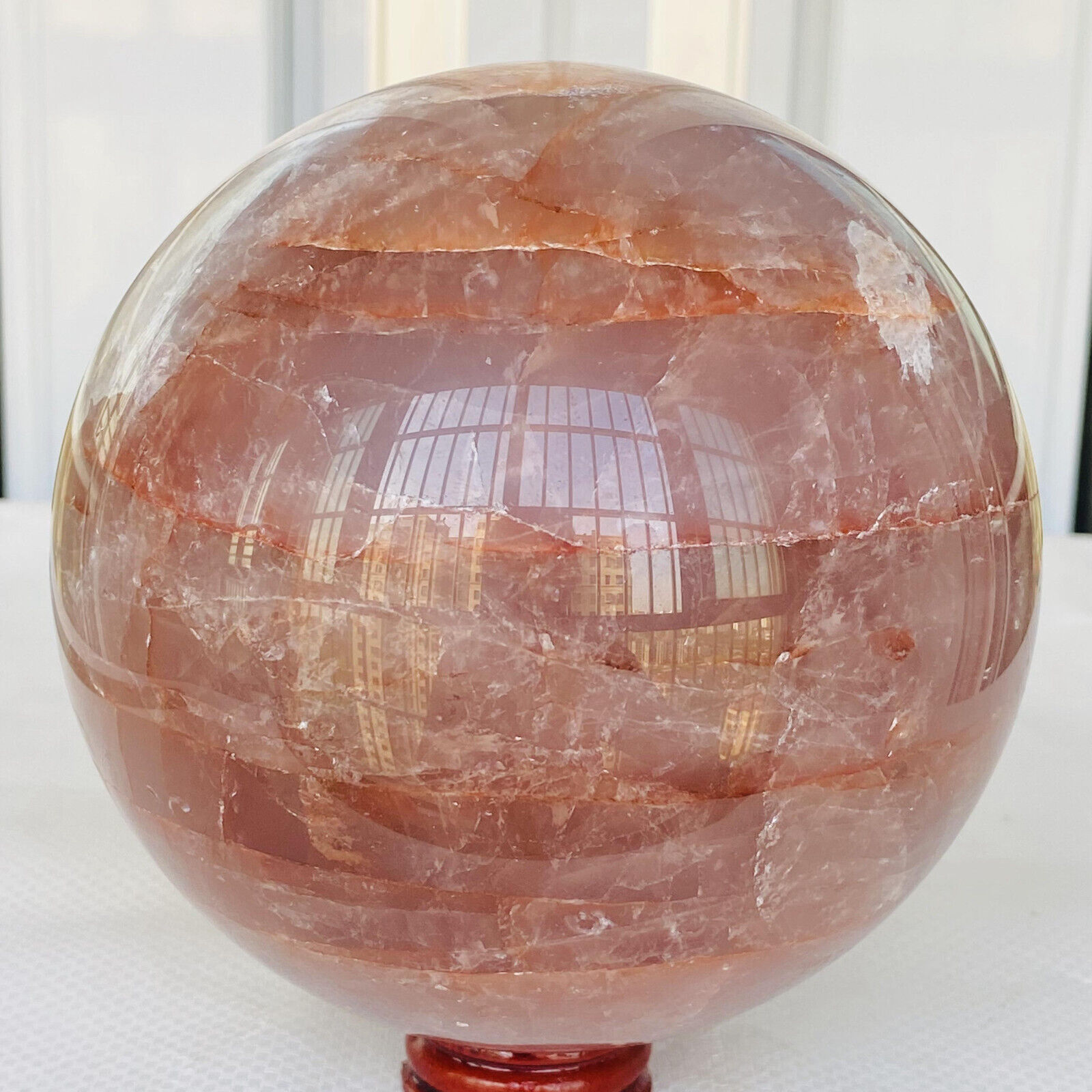2920g Natural red gum flower ball quartz crystal energy reiki healing