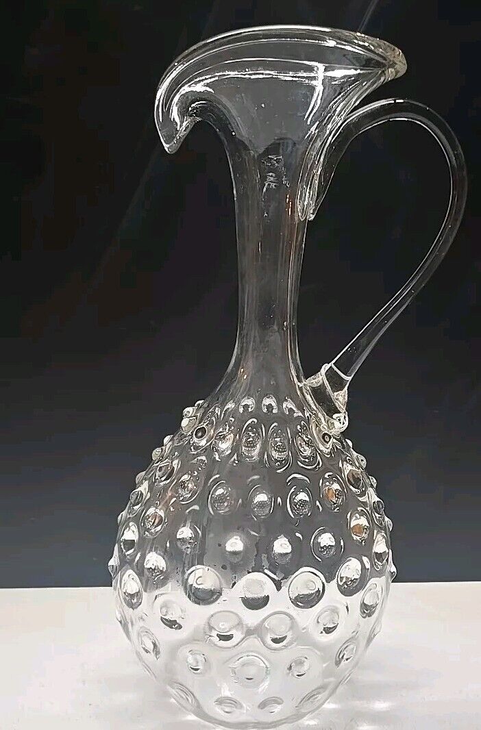 Vintage RARE Empoli Clear Hobnail Glass Pitcher 15.75Tall X 7Wide