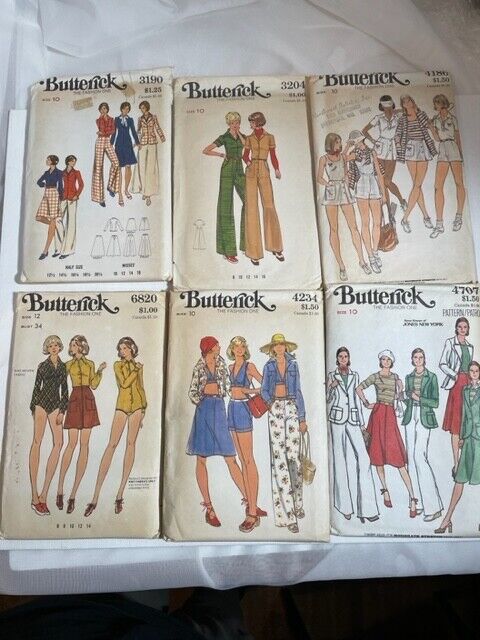 Vintage Butterick Sewing Patterns Late 60s-70s