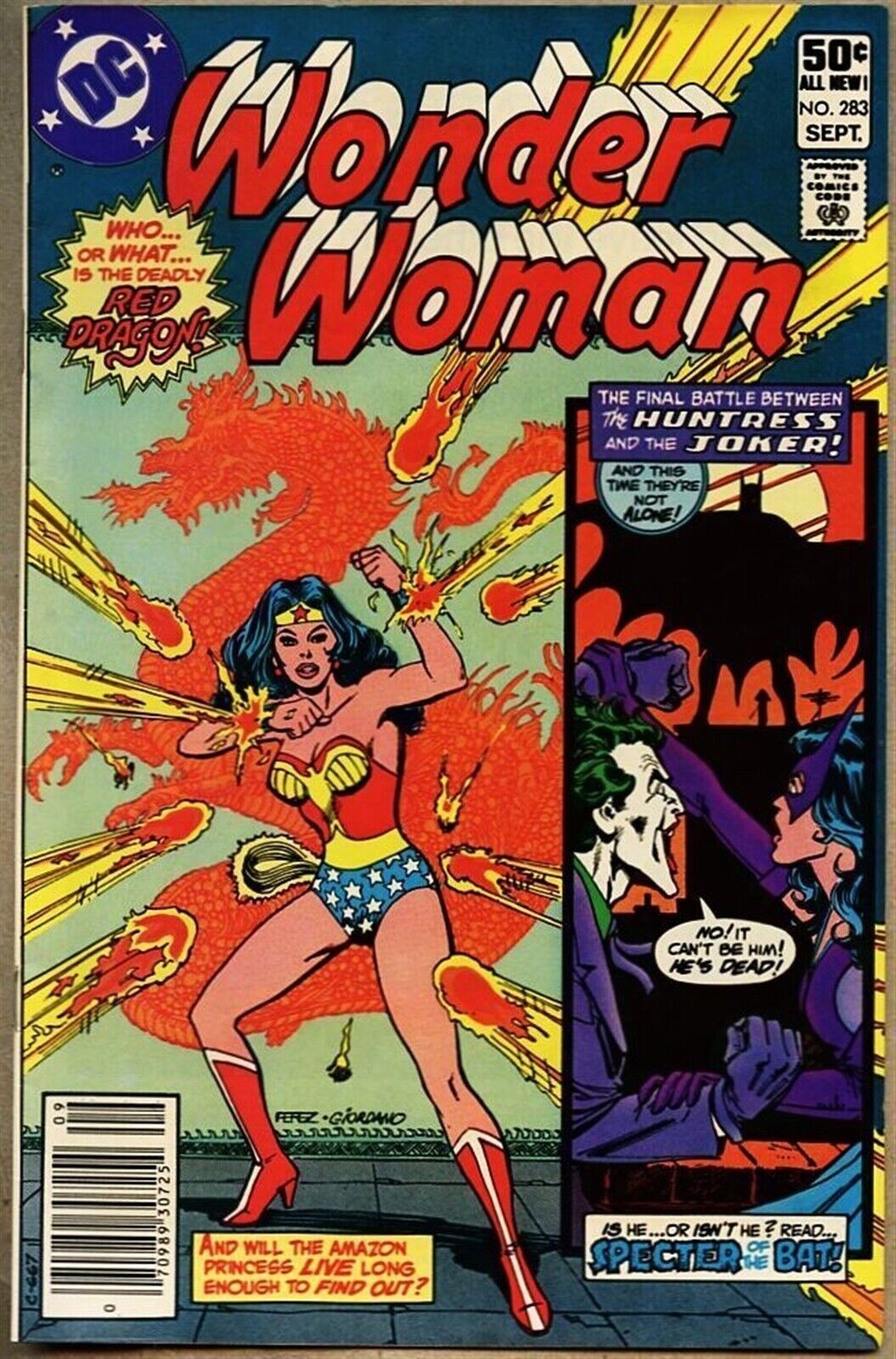 Wonder Woman #283-1981 fn 6.0 George Perez Huntress / Earth II Joker