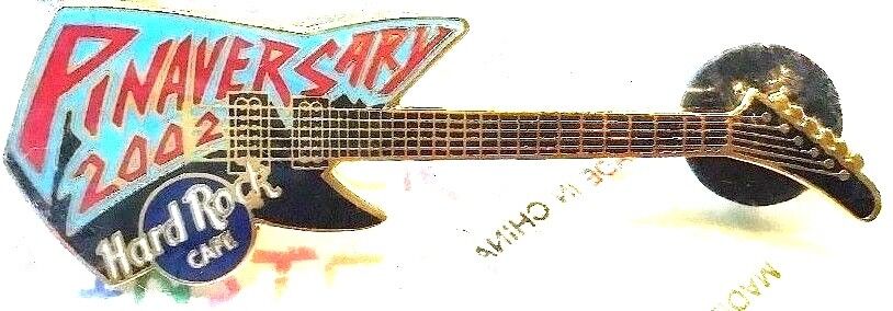 Hard Rock Cafe Pinaversary Event Pin Guitar Blue / Black 2002 HRC NEW LE # 12326
