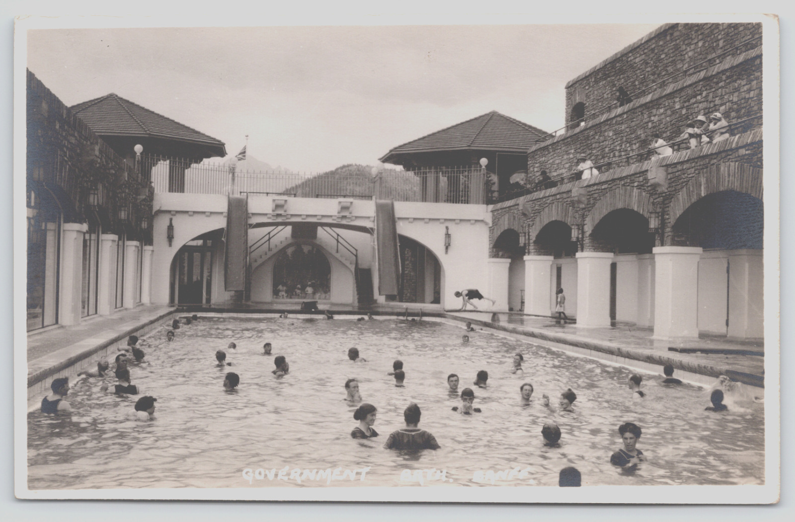 Postcard, RPPC, Government Bath Swimming Pool, Banff, British Columbia, Canada