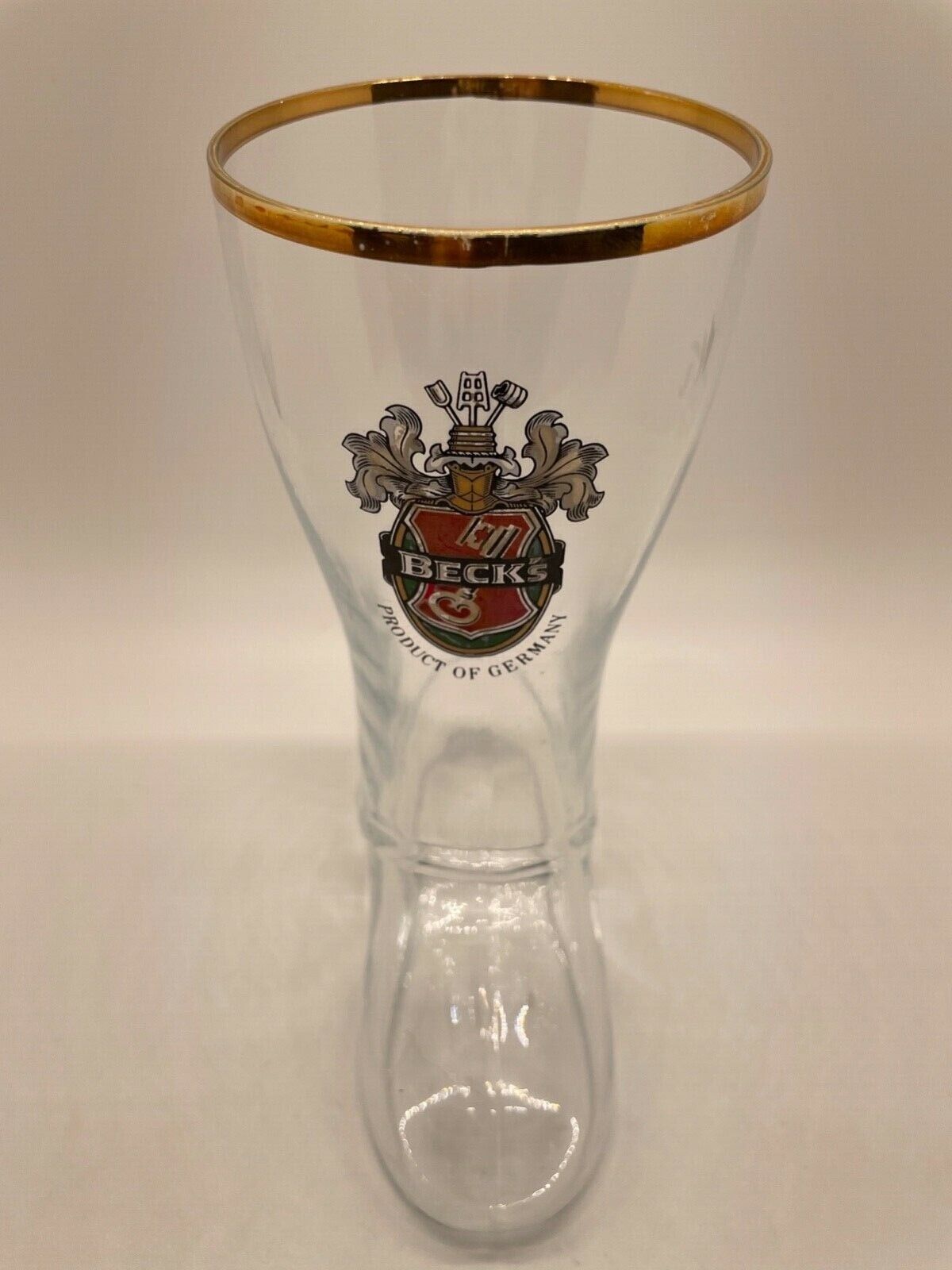 Vintage Becks Boots Beer Shape Glass Mug, Germany 6” Tall, 0.3 L 