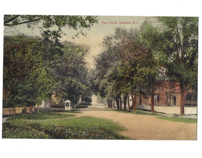 c.1910s Main Street Kingston Rhode Island RI E Hemle Postcard UNPOSTED