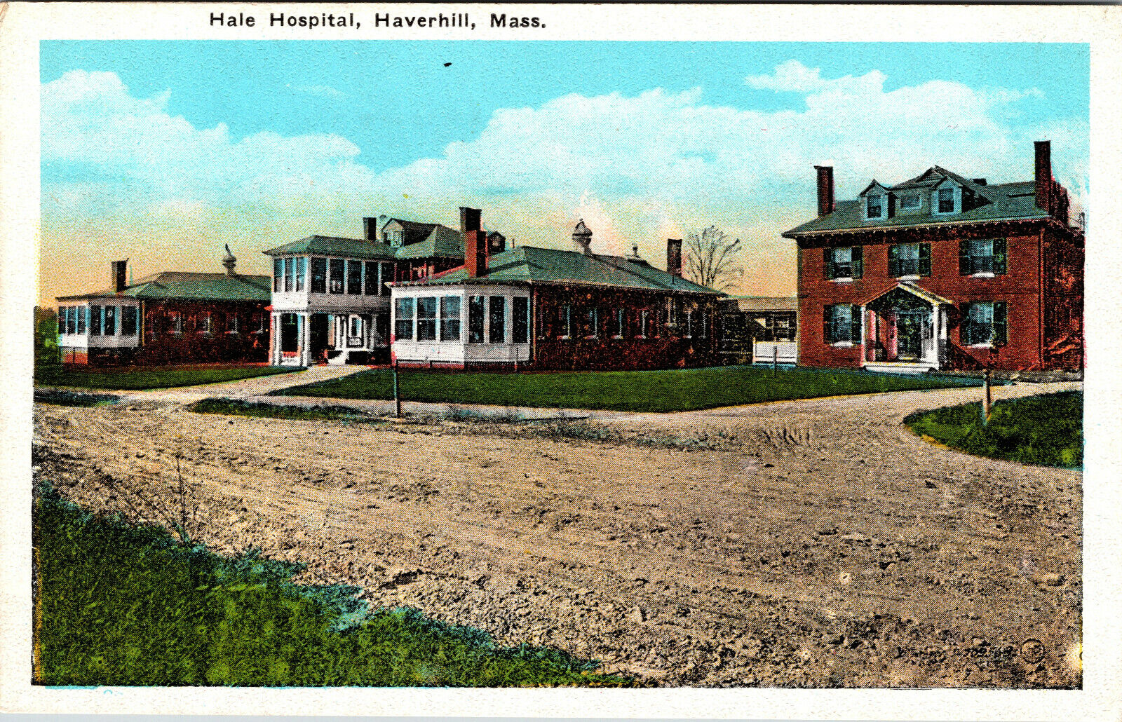Hale Hospital Haverhill Massachusetts White Border Postcard 