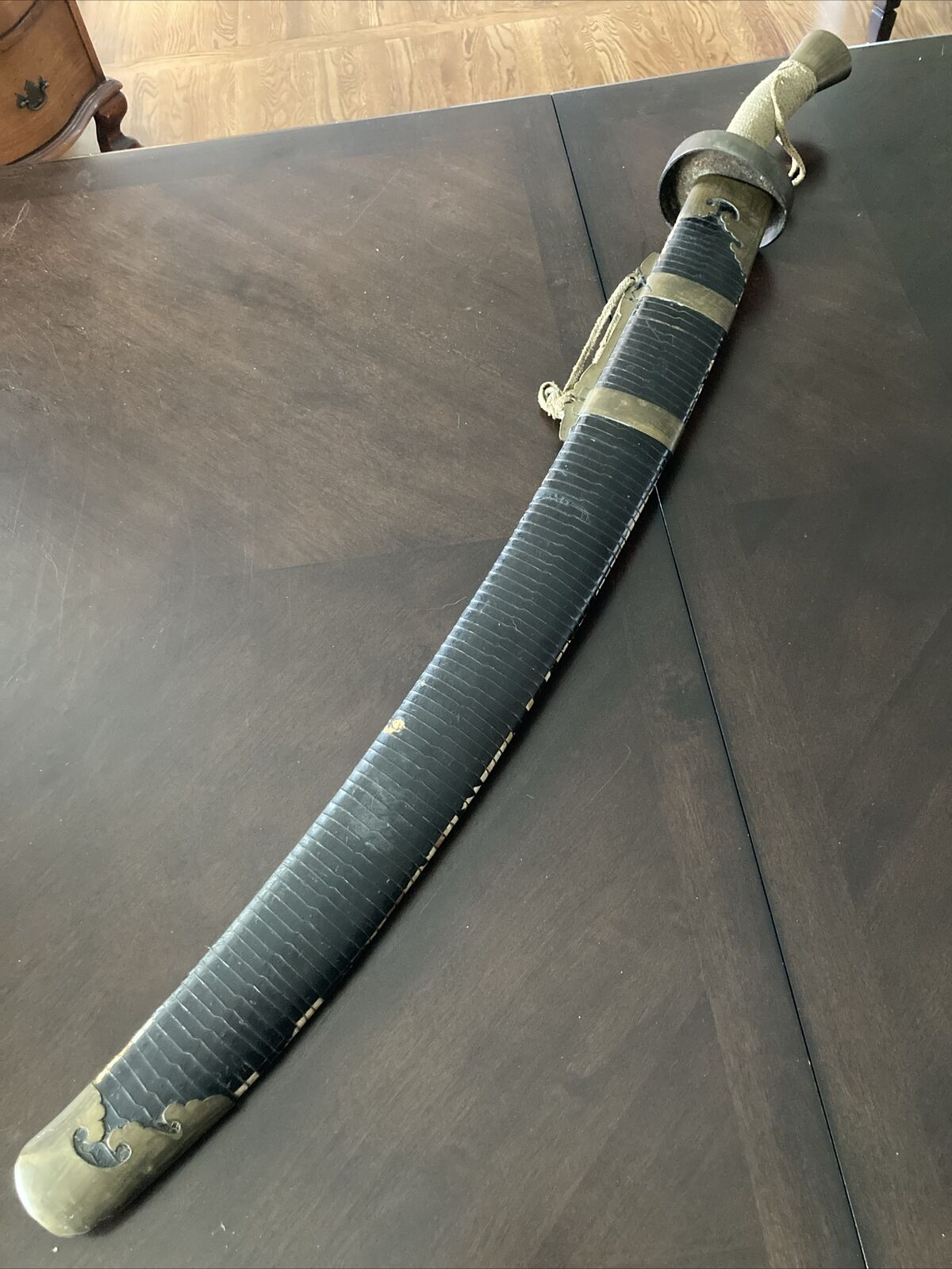 antique (reproduction?) ceremonial saber sword and scabbard , Chinese?