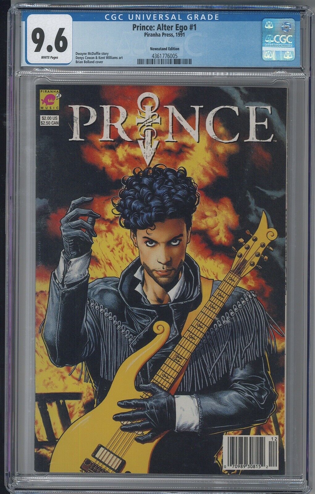 Prince Alter Ego 1 CGC 9.6 NM+ SUPER RARE Newsstand Variant PIRANHA PRESS 1991