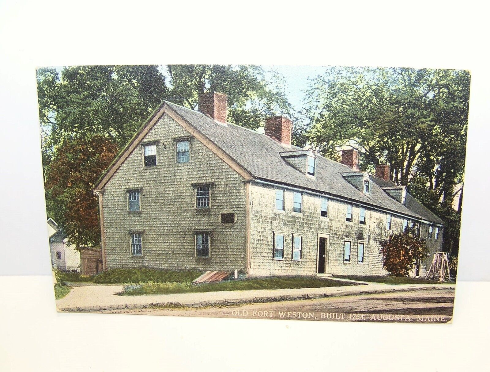 Vtg Postcard Old Fort Weston Built 1784 Augusta,Maine A-15