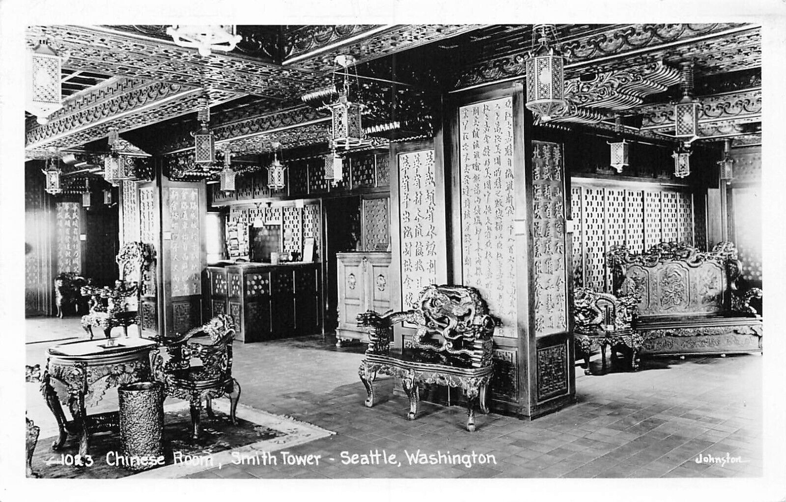 RPPC Chinese Room Smith Tower Seattle Washington c1950 Postcard