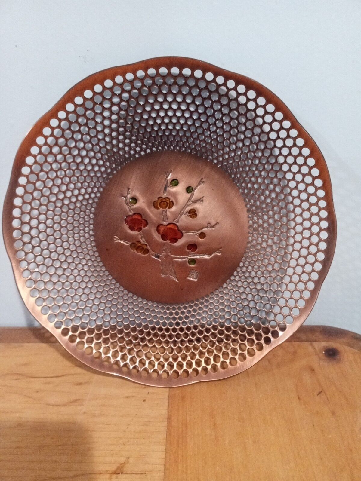 Beautiful Copper Chinese Antique Decorative Bowl,  Serving Dish.