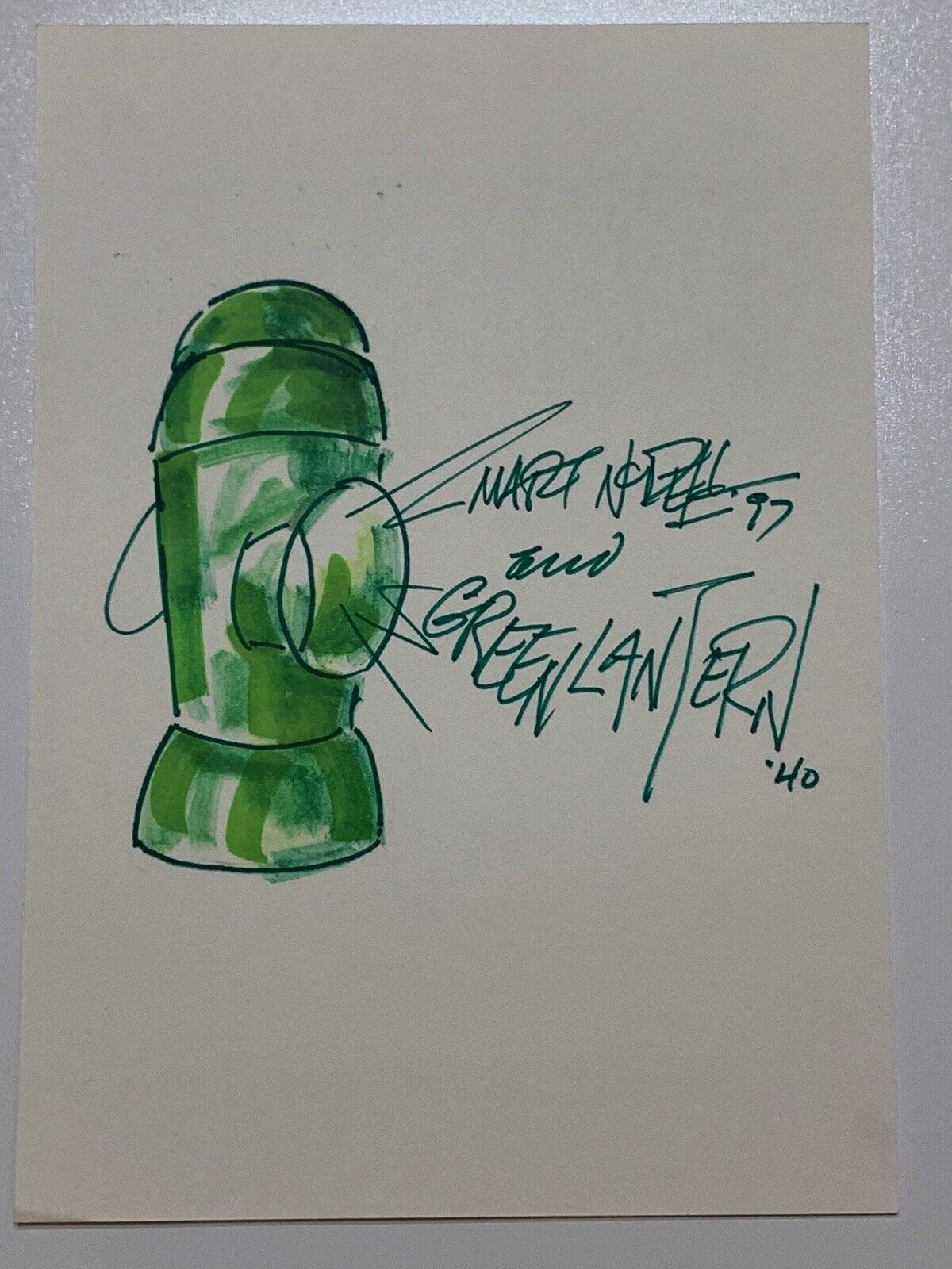 Martin Mart Nodell Green Lantern Signed Autograph Art Sketch PSA DNA j2f1c *12