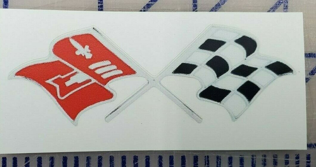 Vintage Chevy Cross Flags sticker decal