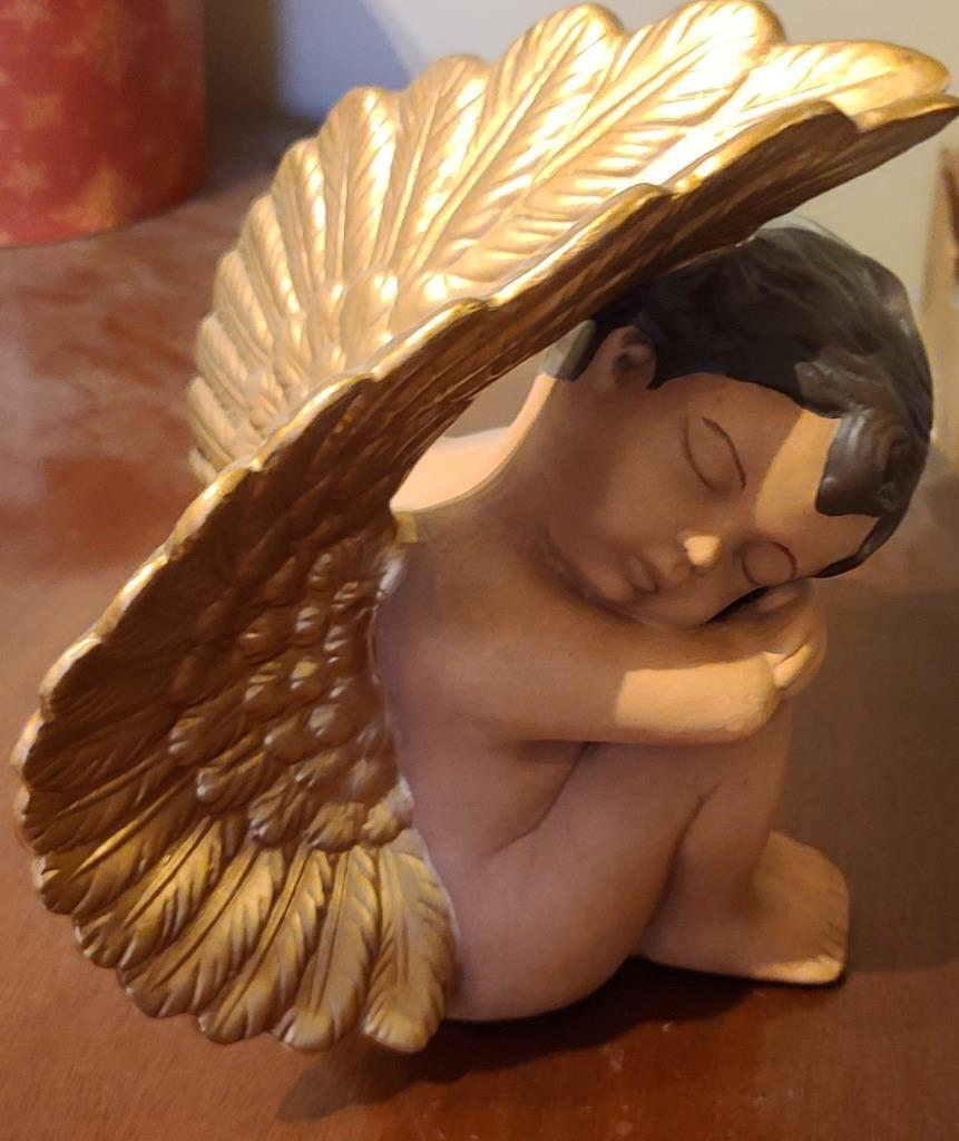 Beautiful Ceramic Hand-Painted Angel Statuette – VGC – SIGNED – LOVELY PIECE