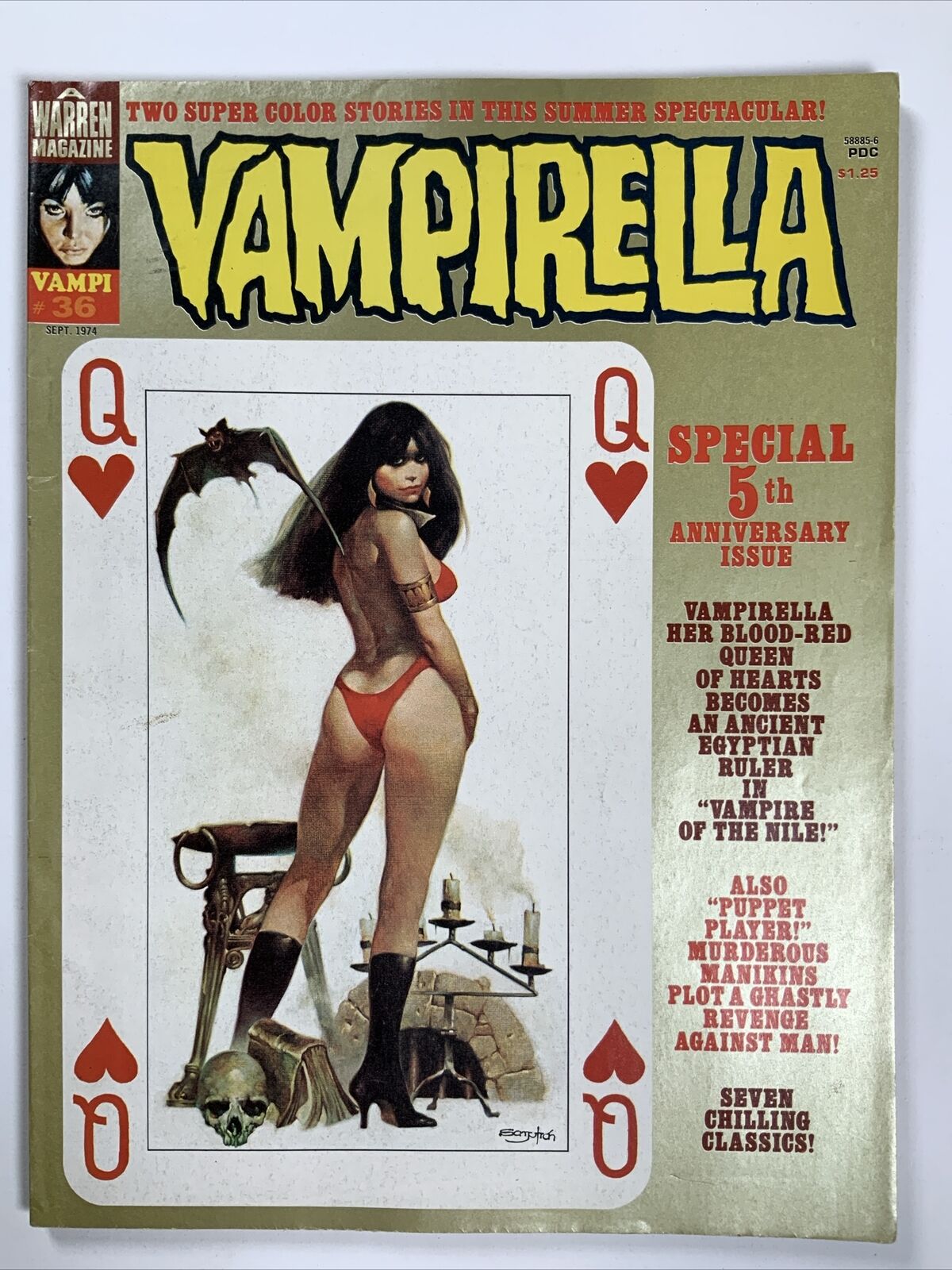 Vampirella #36, Sept 1974, Warren Magazine, 7.5 VF-, #RN