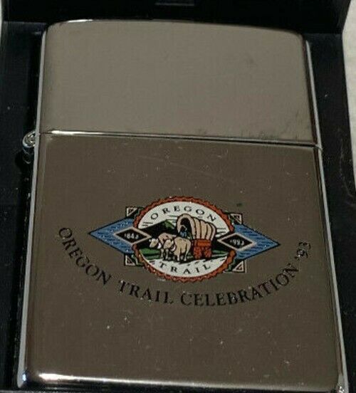 Rare Retired 1993 Oregon Trail Zippo Lighter