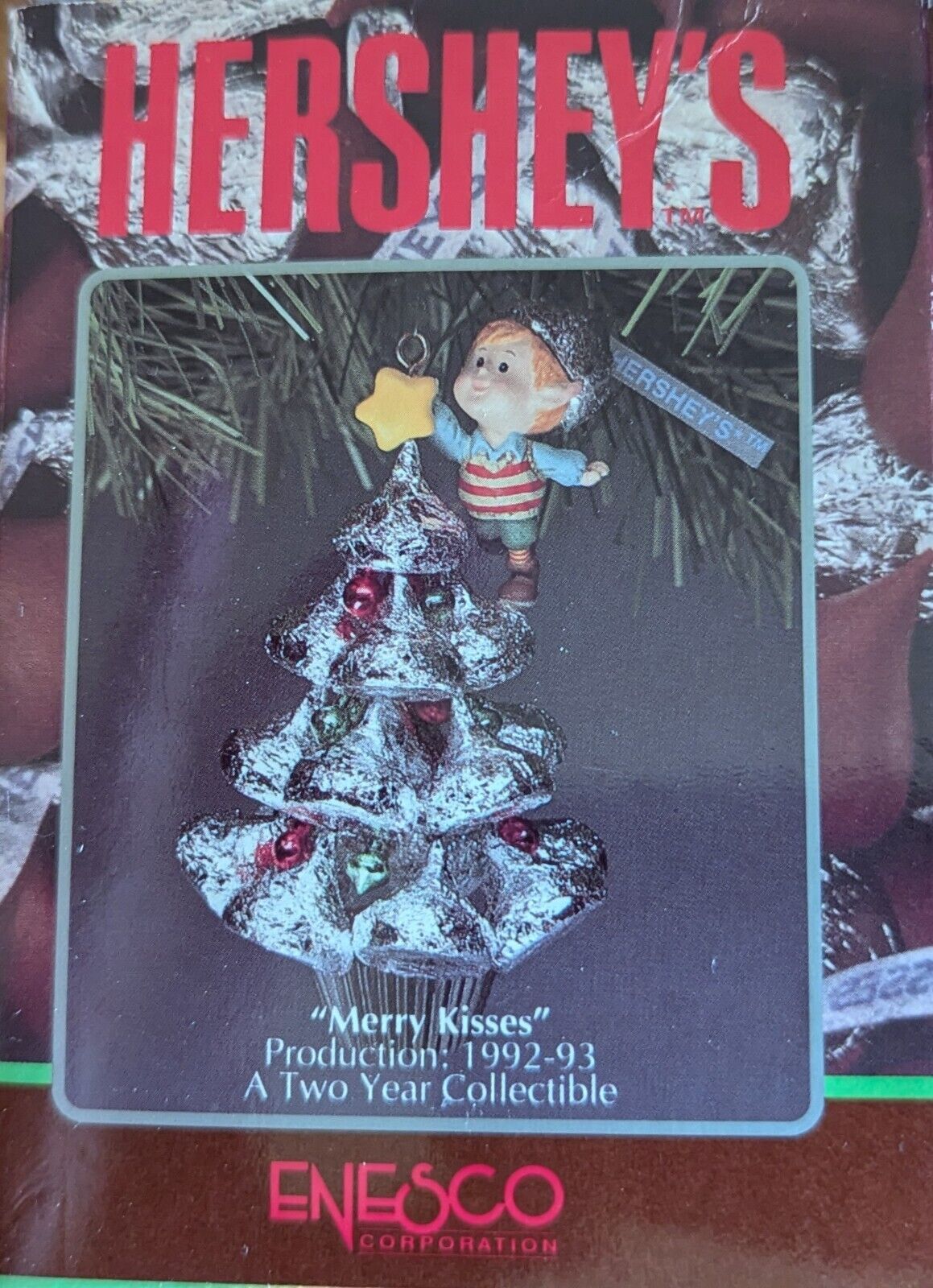  Hershey\'s Merry Kisses Ornament, Tree Elf Star,Produced 1992- 93 Limited ED.