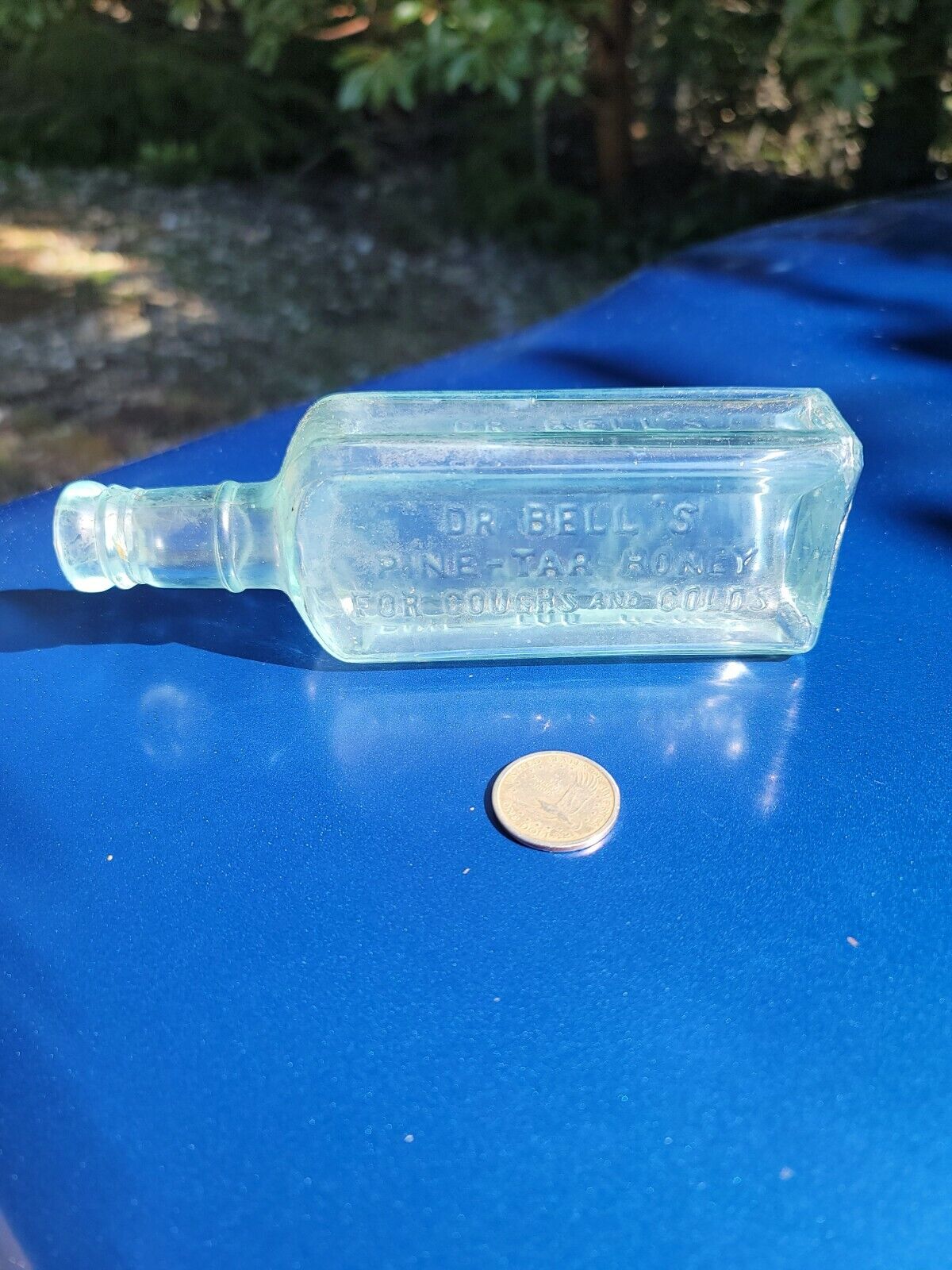 Old Dr.Bells Pine Tar Honey Bottle ◇ Antique Cough Cure Bottle 