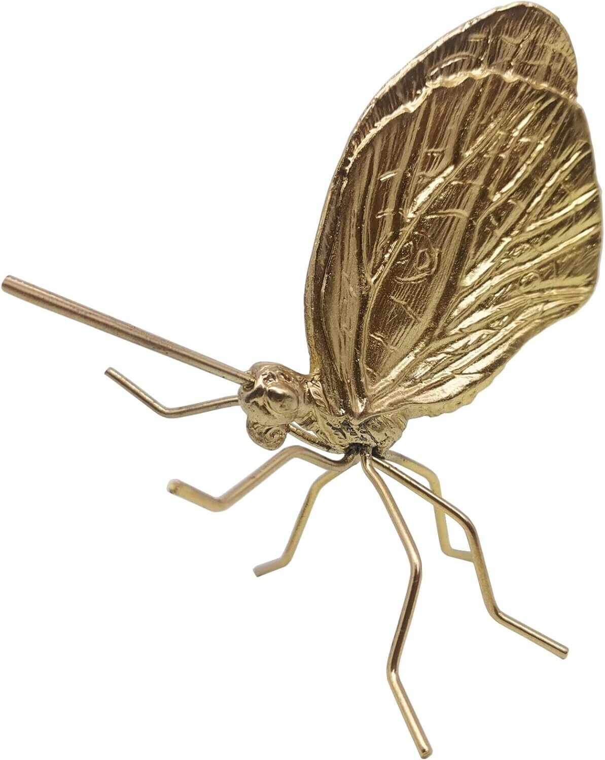 Gold Butterfly Sculpture Solid Metal Insect Butterfly Figurine-3.35\